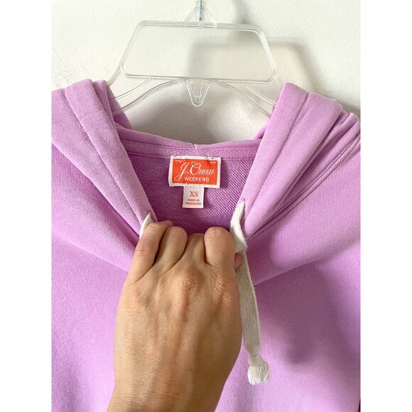 J. Crew Boho Striped Hoodie Sweatershirt Purple Size XS - Picture 7 of 8